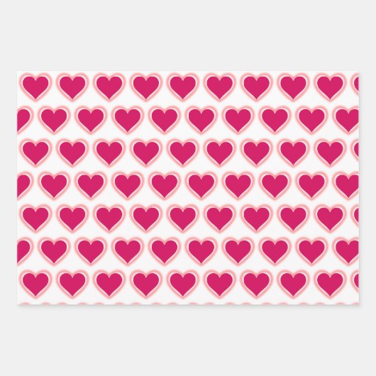 Sweet Hearts Wrapping Paper Flat Sheet Set van 3 (Voorkant 3)