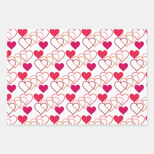 Sweet Hearts Wrapping Paper Flat Sheet Set van 3 (Voorkant 2)