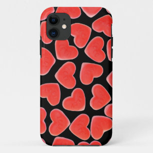 Sweet Hearts Zwart iPhone hoesje