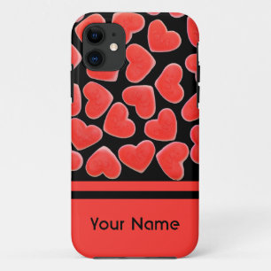 Sweet Hearts Zwarte Naam iPhone hoesje