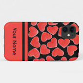 Sweet Hearts Zwarte Naam iPhone hoesje (Achterkant (horizontaal))