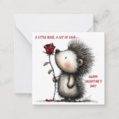 Sweet Hedgehog Valentine Card  Notitiekaartje (Voorkant)