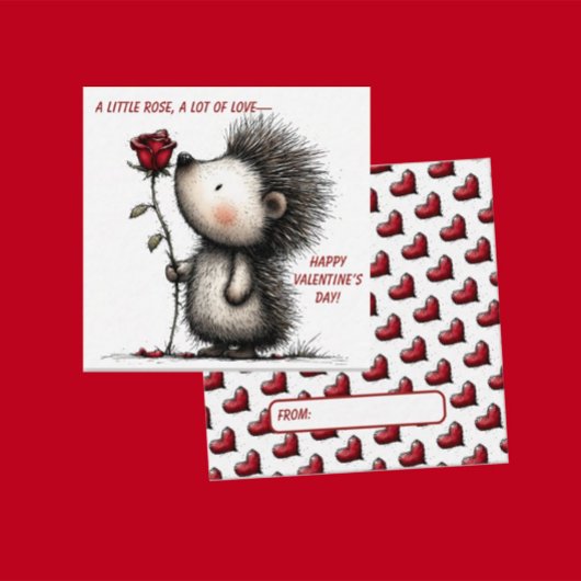 Sweet Hedgehog Valentine Card  Notitiekaartje