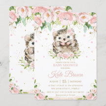Sweet Hedgel g Blush Pink Floral Gold Baby shower