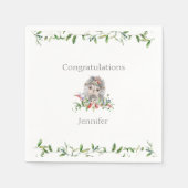 Sweet Hedgel Waterverf Floral Baby shower Servet (Voorkant)