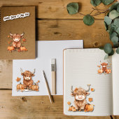 Sweet Herfst Highland Koe Grote sticker vel