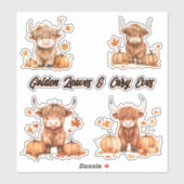 Sweet Herfst Highland Koe Grote sticker vel (Vel)