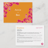 Sweet Hibiscus Bruiloft Routebeschrijving Kaart (Voorkant / Achterkant)