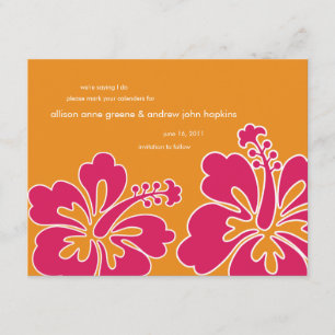 Sweet Hibiscus Save the Date Invitation Card