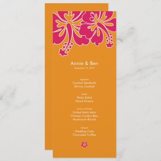 Sweet Hibiscus Weddenmenu Card Menu (Voorkant / Achterkant)