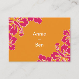 Sweet Hibiscus Wedding Direcding Card Informatiekaartje