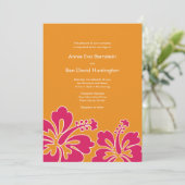 Sweet Hibiscus Wedding Invitation Card Kaart (Staand voorkant)