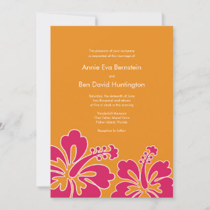 Sweet Hibiscus Wedding Invitation Card Kaart