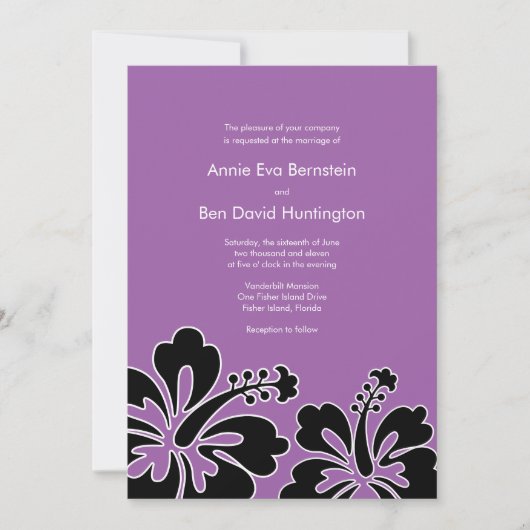 Sweet Hibiscus Wedding Invitation Card Kaart (Voorkant)