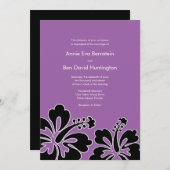 Sweet Hibiscus Wedding Invitation Card Kaart (Voorkant / Achterkant)