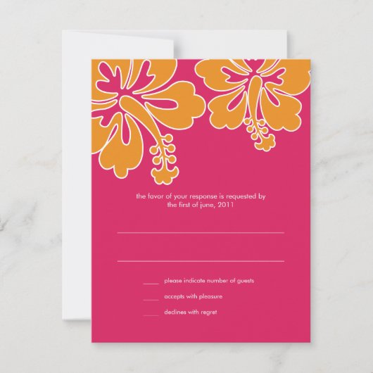 Sweet Hibiscus Wedding RSVP-kaart RSVP Kaartje (Voorkant)