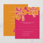 Sweet Hibiscus Wedding RSVP-kaart RSVP Kaartje (Voorkant / Achterkant)
