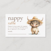 Sweet Highland Koe Nappy Raffle Baby shower Informatiekaartje (Voorkant)