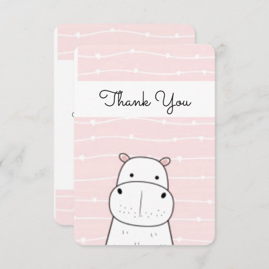 Sweet Hippo Bedankkaart (Voorkant / Achterkant)