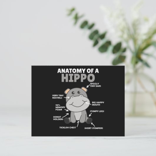 Sweet Hippo statement Anatomy of a Hippo Briefkaart (Staand voorkant)