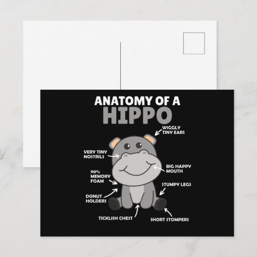 Sweet Hippo statement Anatomy of a Hippo Briefkaart (Voorkant / Achterkant)