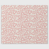 Sweet Holiday Candy Cane Hearts Kerstmis Naadloos Cadeaupapier (Vlak)