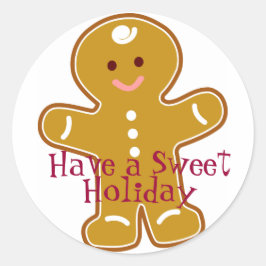 Sweet Holiday Gingerbread Man Label