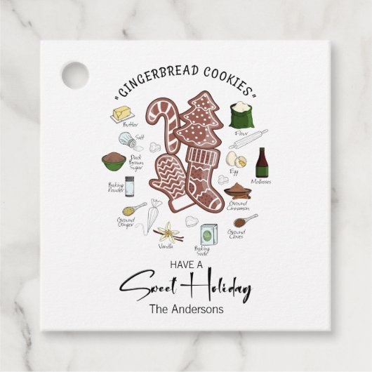 Sweet Holiday Gingerbrood Holiday Bedankjes Labels (Voorkant)