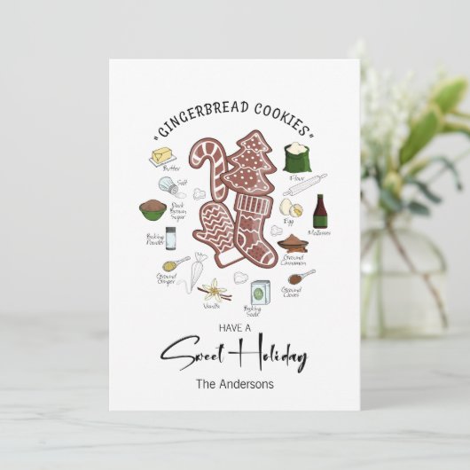 Sweet Holiday Gingerbrood Holiday Kaart (Staand voorkant)