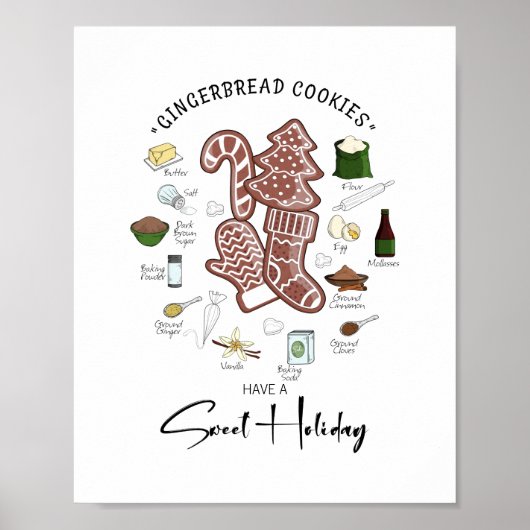 Sweet Holiday Gingerbrood Holiday Poster (Voorkant)