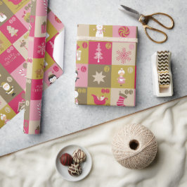 Sweet Holiday Patchwork kerstpatroon Cadeaupapier