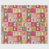 Sweet Holiday Patchwork kerstpatroon Cadeaupapier (Vlak)