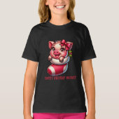 Sweet Holiday Piglet in Stocking T-shirt (Voorkant)