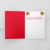 Sweet Holiday Sheep & Bow Stropdas Kerstmis Kaart (Binnen)