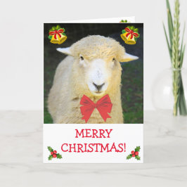 Sweet Holiday Sheep & Bow Stropdas Kerstmis Kaart