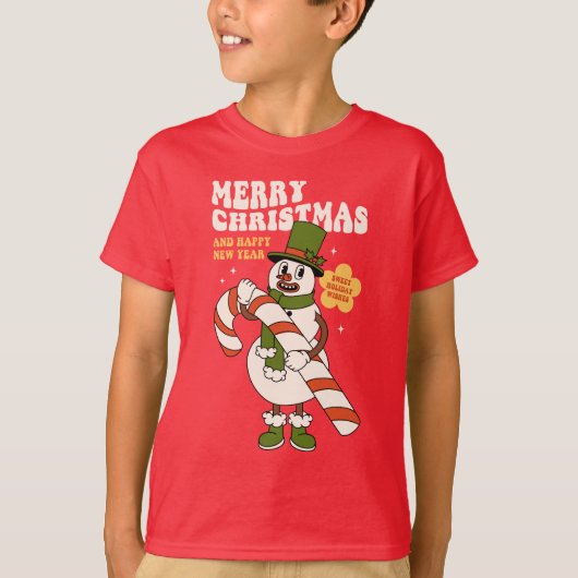 Sweet Holiday Wishes - A Candy Cane Christmas T-shirt (Voorkant)