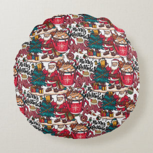 Sweet Holiday Wishes - leuke vrolijke kerst Rond Kussen