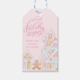 Sweet Holiday Wishes | Pastel  Gingerbread Cadeaulabel