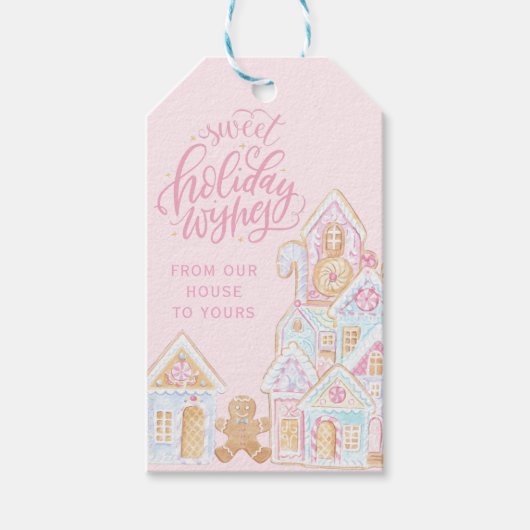 Sweet Holiday Wishes | Pastel  Gingerbread Cadeaulabel (Voorkant)