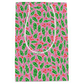 Sweet Holly-kerstfeestdag - kerstpatroon Medium Cadeauzakje (Voorkant)