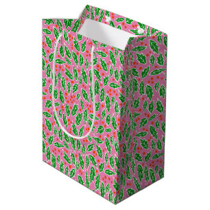 Sweet Holly-kerstfeestdag - kerstpatroon Medium Cadeauzakje