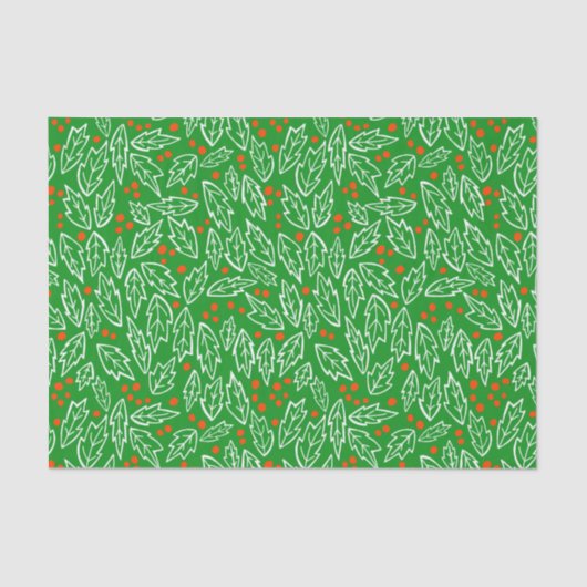 Sweet Holly-kerstfeestdag - kerstpatroon Tissuepapier (Voorkant)