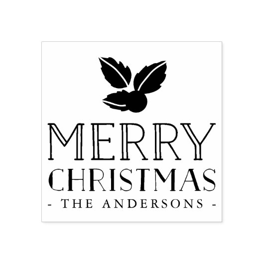 Sweet Holly | Vrolijk kerstfeest op maat Rubberstempel (Afrduk)