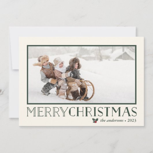 Sweet Holly | Vrolijke Kerstvakantie foto Feestdagenkaart (Voorkant)