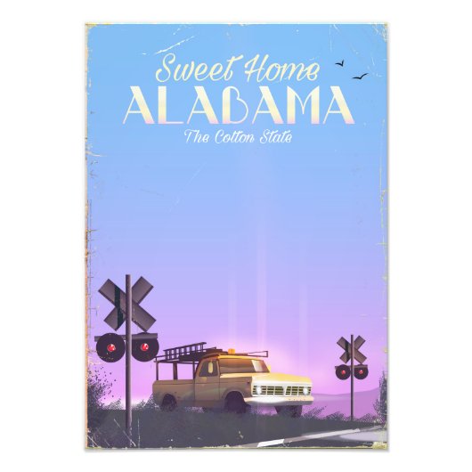 "Sweet home" Alabama Reisposter Foto Afdruk (Voorkant)