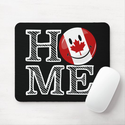 Sweet Home Canada glimlachend Canadese vlag Muismat (Met muis)