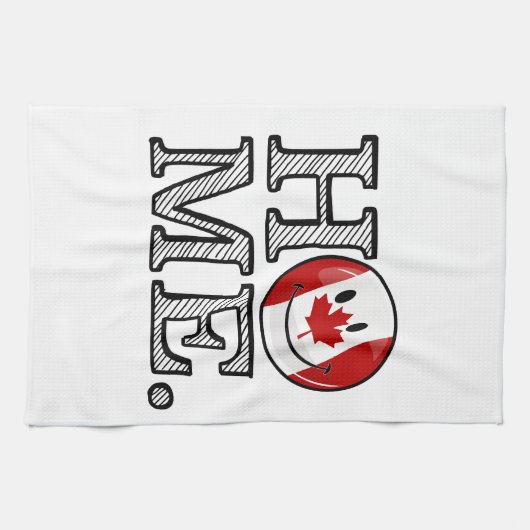 Sweet Home Canada glimlachend Canadese vlag Theedoek (Horizontaal)