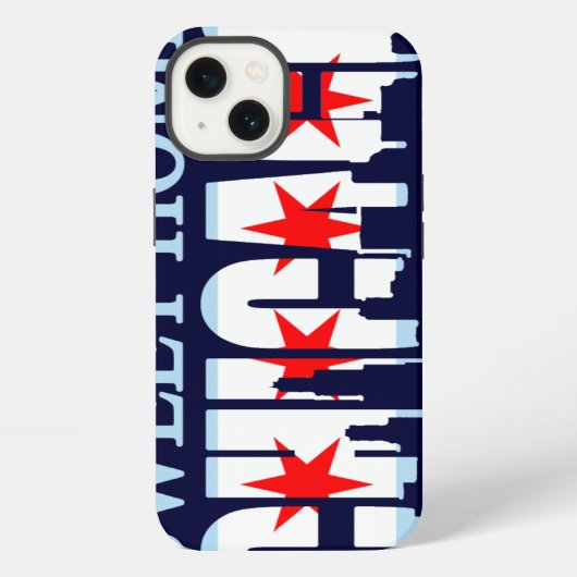 Sweet Home Chicago Vlag Silhouet iPhone Hoesje (Achterkant)