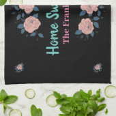 Sweet Home Flowers Waterverven personaliseren Theedoek (Gevouwen)