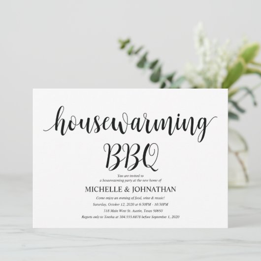 Sweet home Housewarming BBQ-partijuitnodigingen Kaart (Staand voorkant)